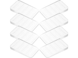 Conjunto De 8 Cunhas Transparentes Pvc Para Móveis, Com Design Canelado E Nivelamento Ajustável, Para Mesas E Portas