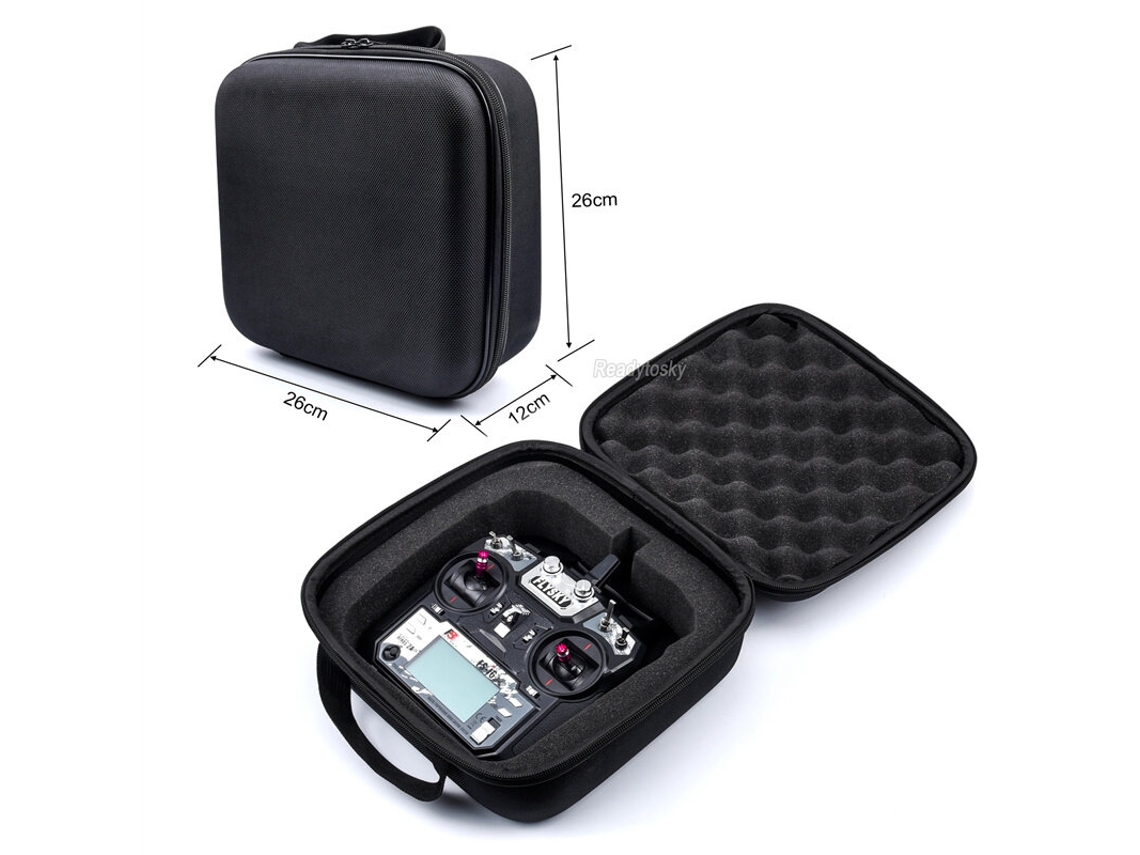 Bolsa de Transporte Universal Impermeável em Nylon Eva Preta para Transmissores de Rádio Futaba Wfly Radiolink At9s At10 Radiomaster Tx12. MDUG