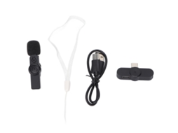 Microfone Lavalier com bateria, gravação ao vivo EOOCOO, redução de ruído