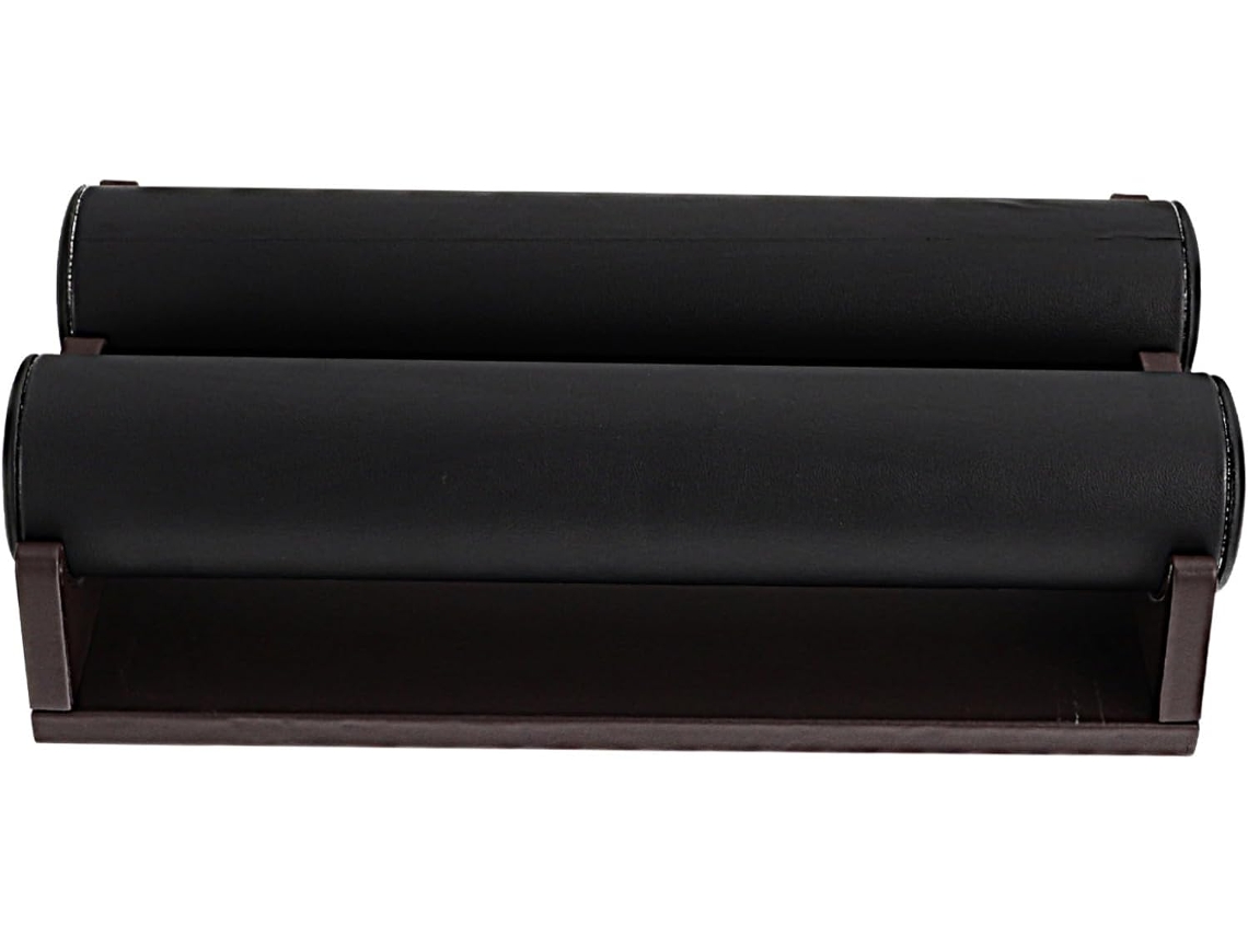 Suporte Destacável De Tubo Duplo Para Pulseiras Em Couro Pu Preto, Organizador De Joias