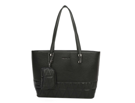 Saco Tote Para Mulher Com Motivo Geométrico E Bolsa De Embraiagem Decorativa Amovível Preto Gallantry