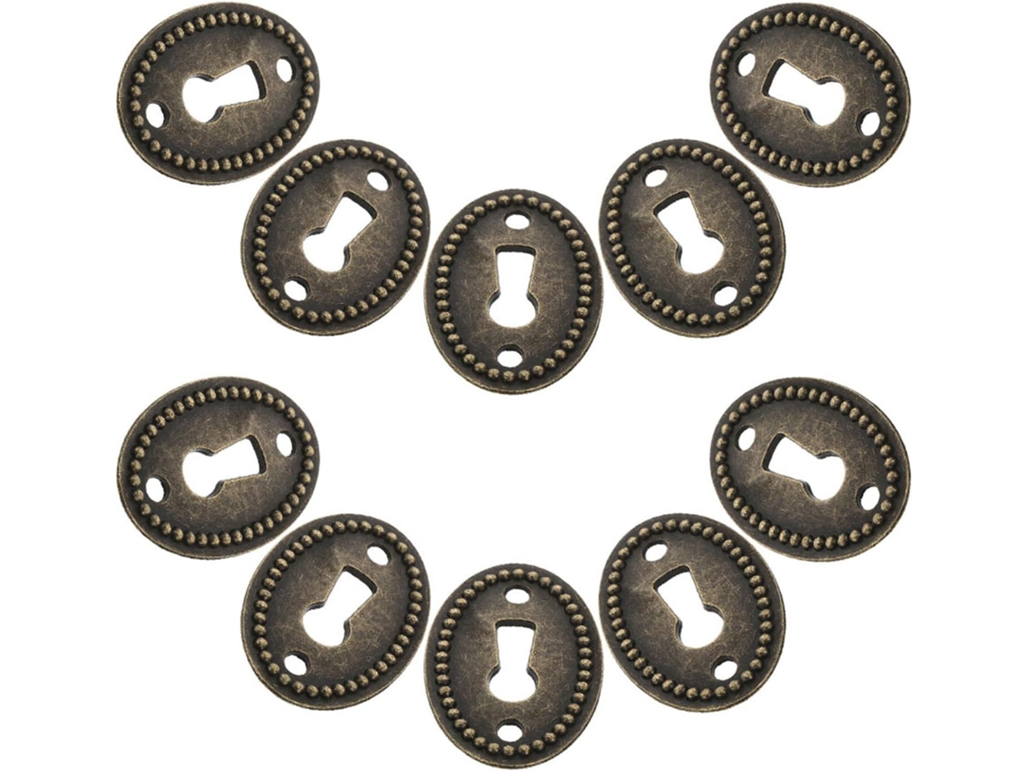 Placa De Fechadura Oval Vintage Em Liga Zinco, 50 Peças, 27mm