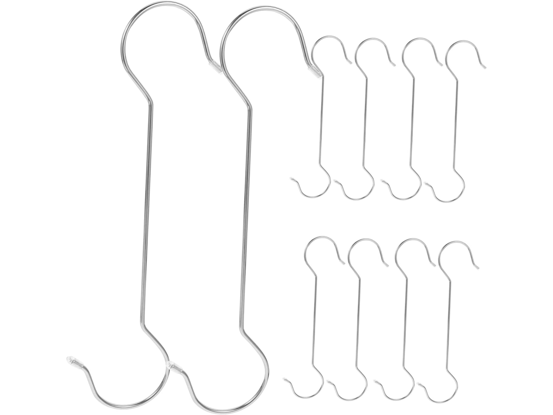 Inoomp Kit de 10 Ganchos de Aço Inoxidável em Formato de S para Plantas, 30cm,s Às Intempéries, Ideais para CHABERLU