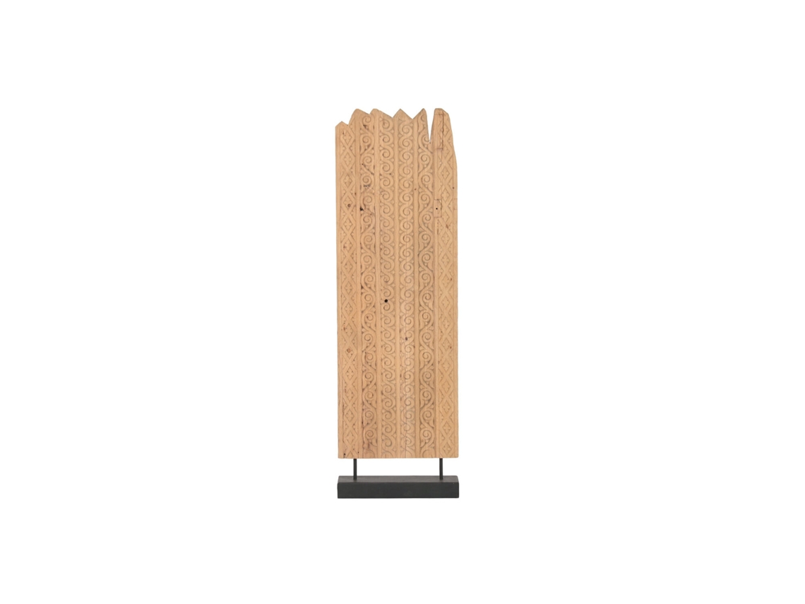 Escultura em Teca Natural com Acabamento Envelhecido e Ferro, 45x13x145cm ALEXANDRA HOUSE LIVING