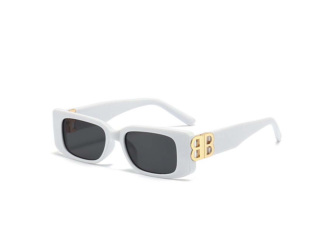 Óculos de Sol B Word Armação Quadrada Pequena Bb Óculos de Sol Masculinos e Femininos Personalidade Moda Óculos de Sol Branco