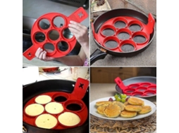 Molde de Silicona para Panquecas e Ovos Fritos 7 Compartimentos Antiaderente Reutilizável Economiza Tempo Cozinha Perfeita