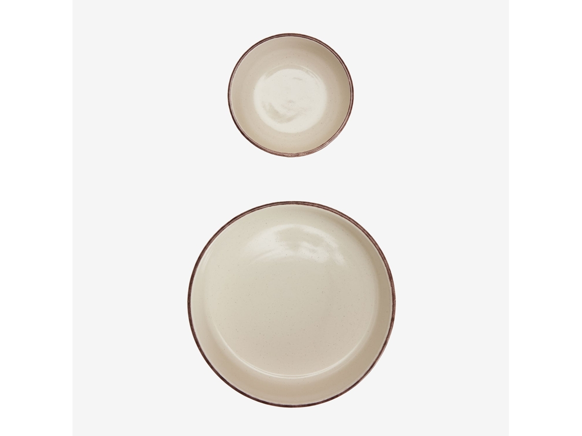 Conjunto de 2 Tigelas em Grés Ronilena Grés Tapioca Bege Castanho SKLUM