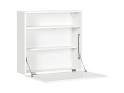 Mesa flutuante dobrável de parede, com prateleiras, 64x20x60cm, branco BTFORUS