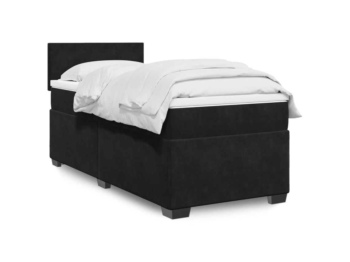 Vidaxl Cama Com Molas/colchão 90x190 Cm Veludo Preto