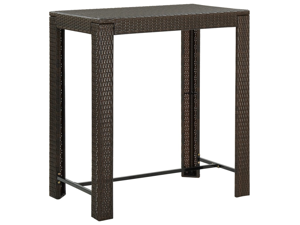 Vidaxl Mesa De Bar Para Jardim 100x60,5x110,5 Cm Vime Pe Castanho