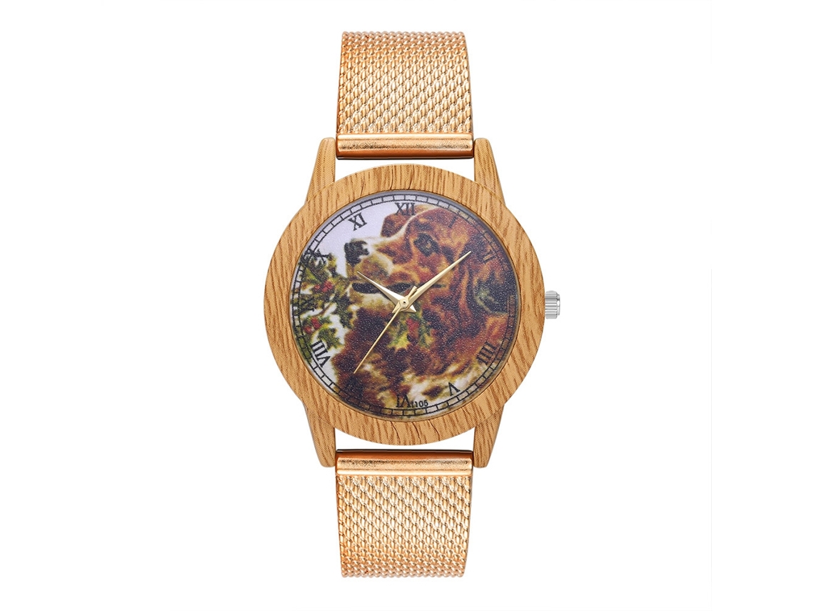 Reloj De Pulsera Analógico De Cuarzo Con Correa De Malla Dorado Rosa Para Hombre Y Mujer