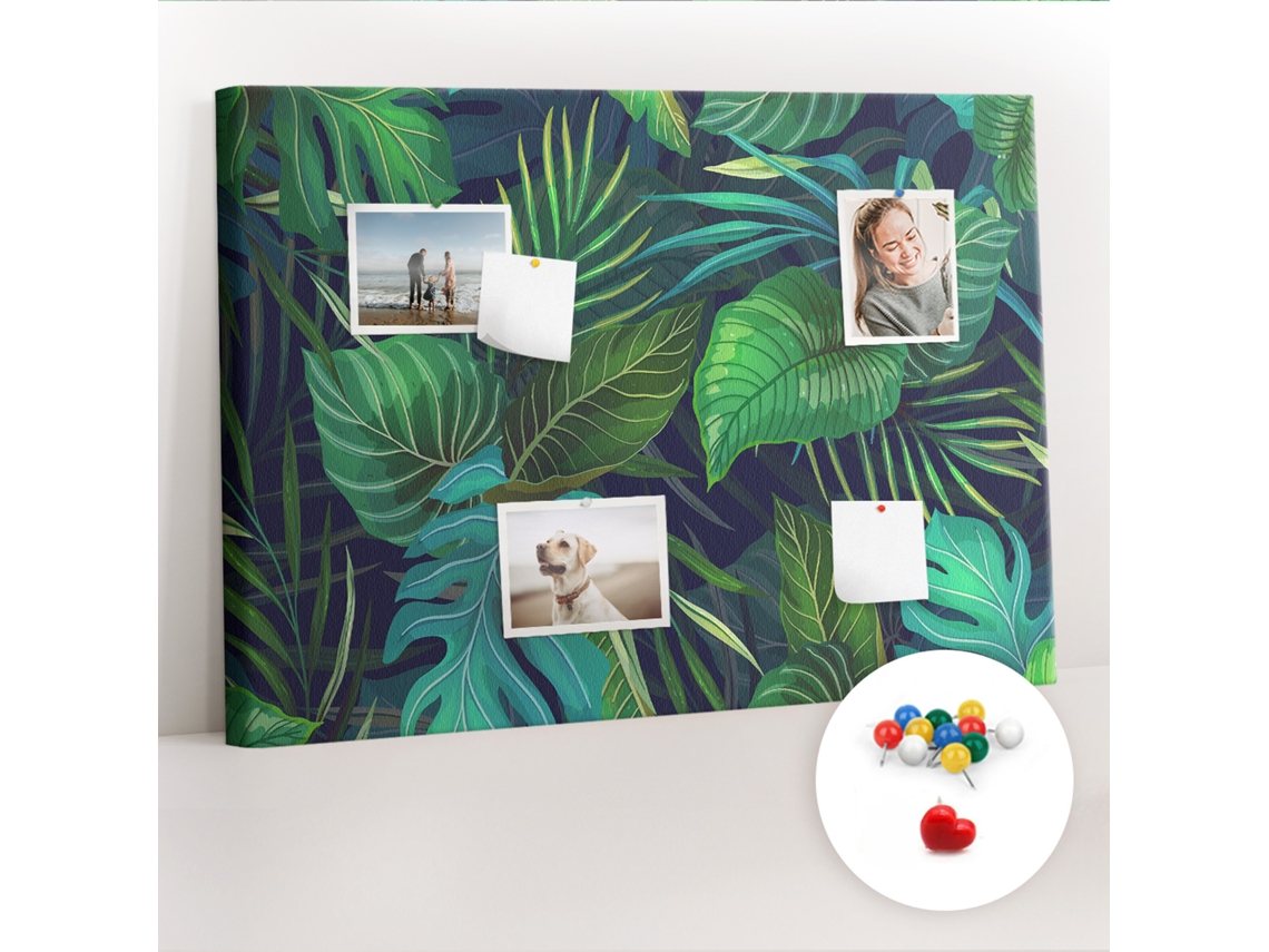 Quadro De Cortiça Folhas Exóticas Para O Escritório Espelharte (70x100 Cm)
