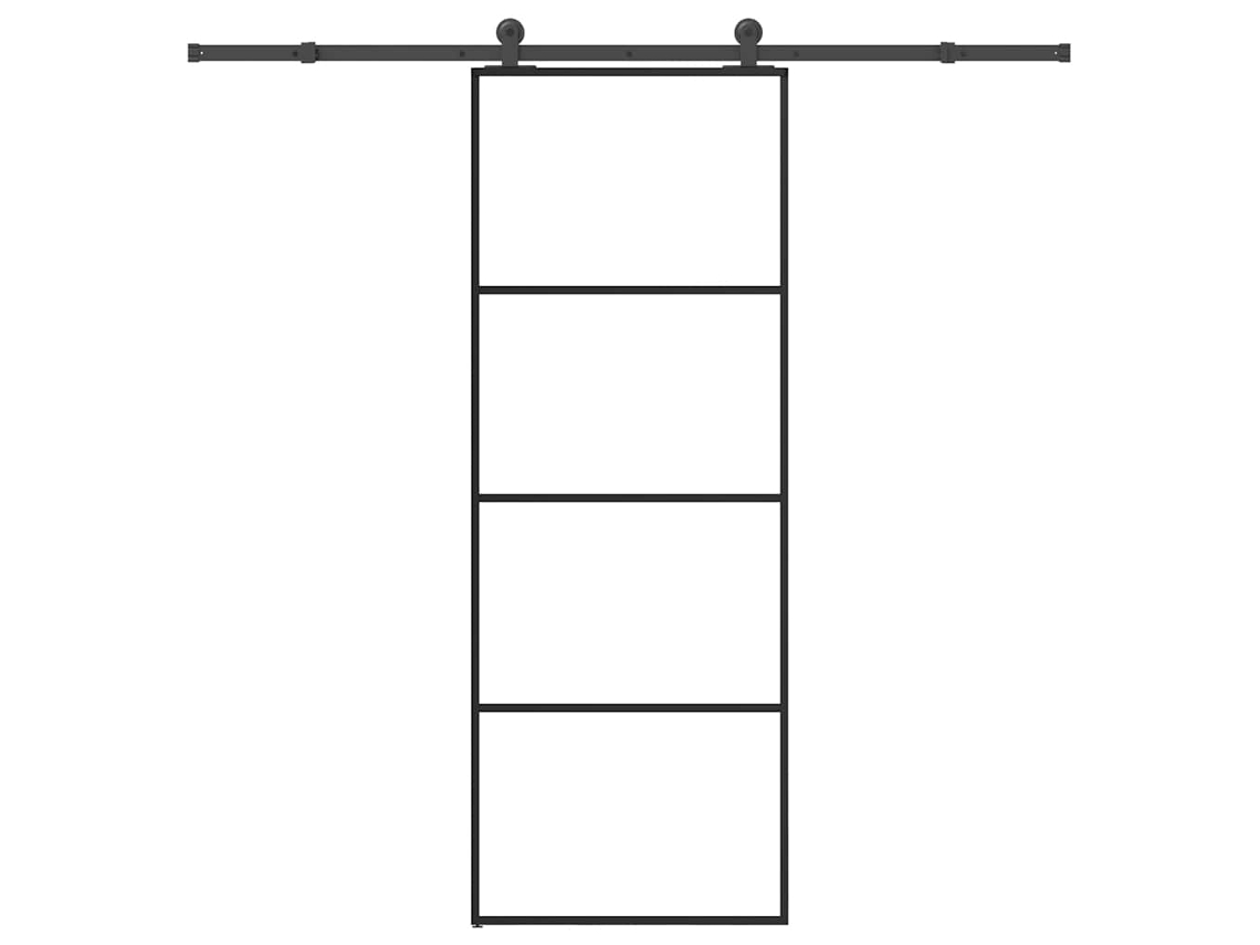 Vidaxl Porta Deslizante C/ Conj. Ferragens 76x205cm Vidro Esg/alumínio