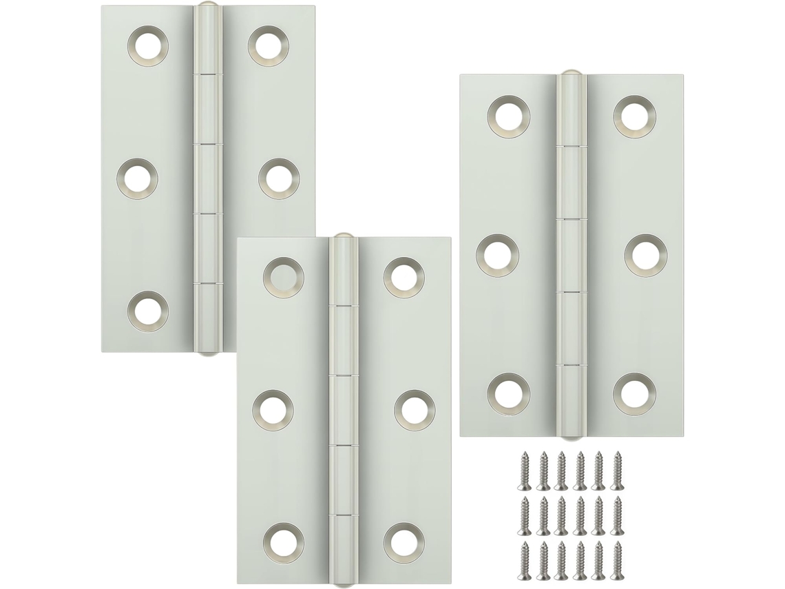 Dobradiças Dobráveis Em Aço Inoxidável, Pacote Com 3 Unidades, Para Armários, Portas De Batente E Ferragens Para Janelas