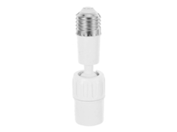 Adaptador De Soquete E27, Flexível E Giratório 360 Graus, Plástico Branco