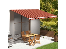 Vidaxl Tecido De Substituição Para Toldo Laranja E Castanho 5x3,5 M Poliéster