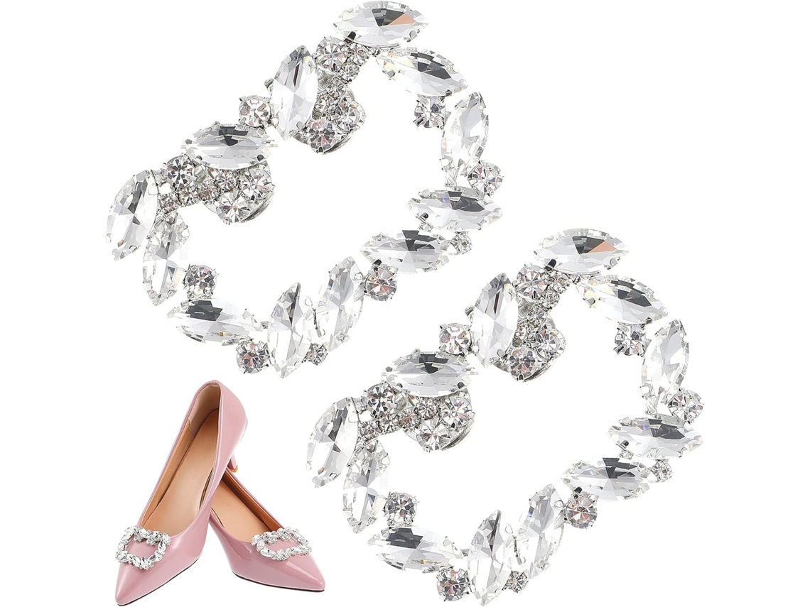 Fivelas De Sapato De Metal Com Cristais E Pedras Brilhantes, Acessório De Decoração Para Casamento Feminino.