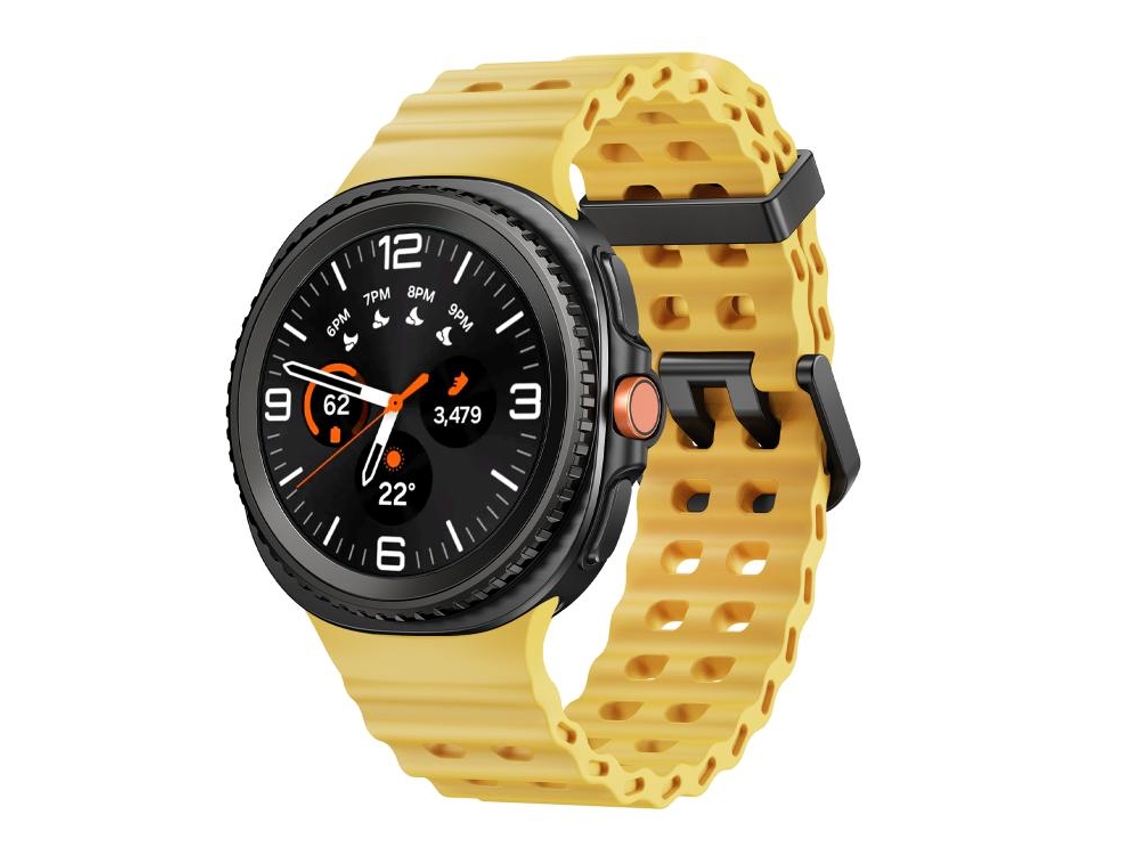 Bracelete Silicone com Fecho de Liberação Rápida Estilo Oceano Amarelo para Samsung Galaxy Watch 8/8 Classic XIAOMOYU
