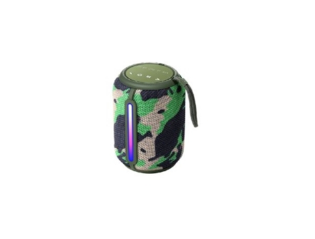 Coluna Portátil com Luz Led 7W Samphone Eletronico Akd 507 Verde Camuflado