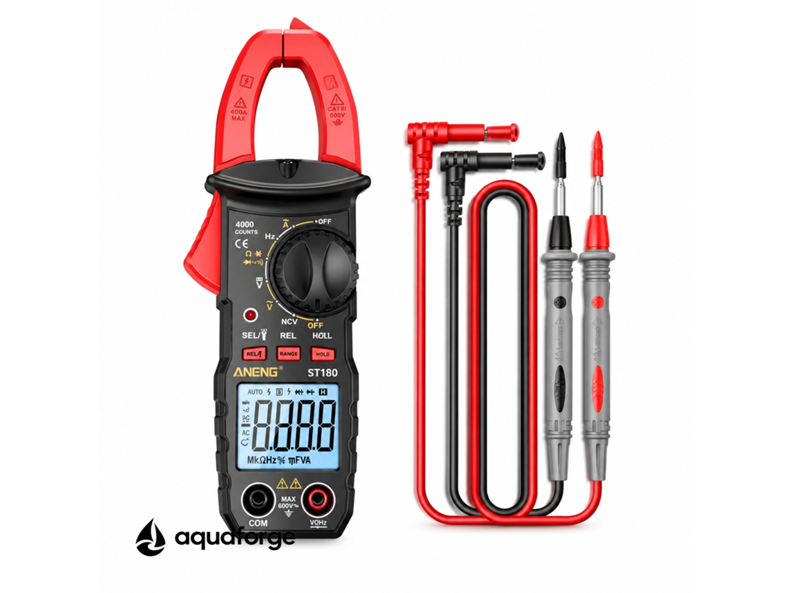 Alicate Amperimétrico Aquaforge St180, 400a, Ncv