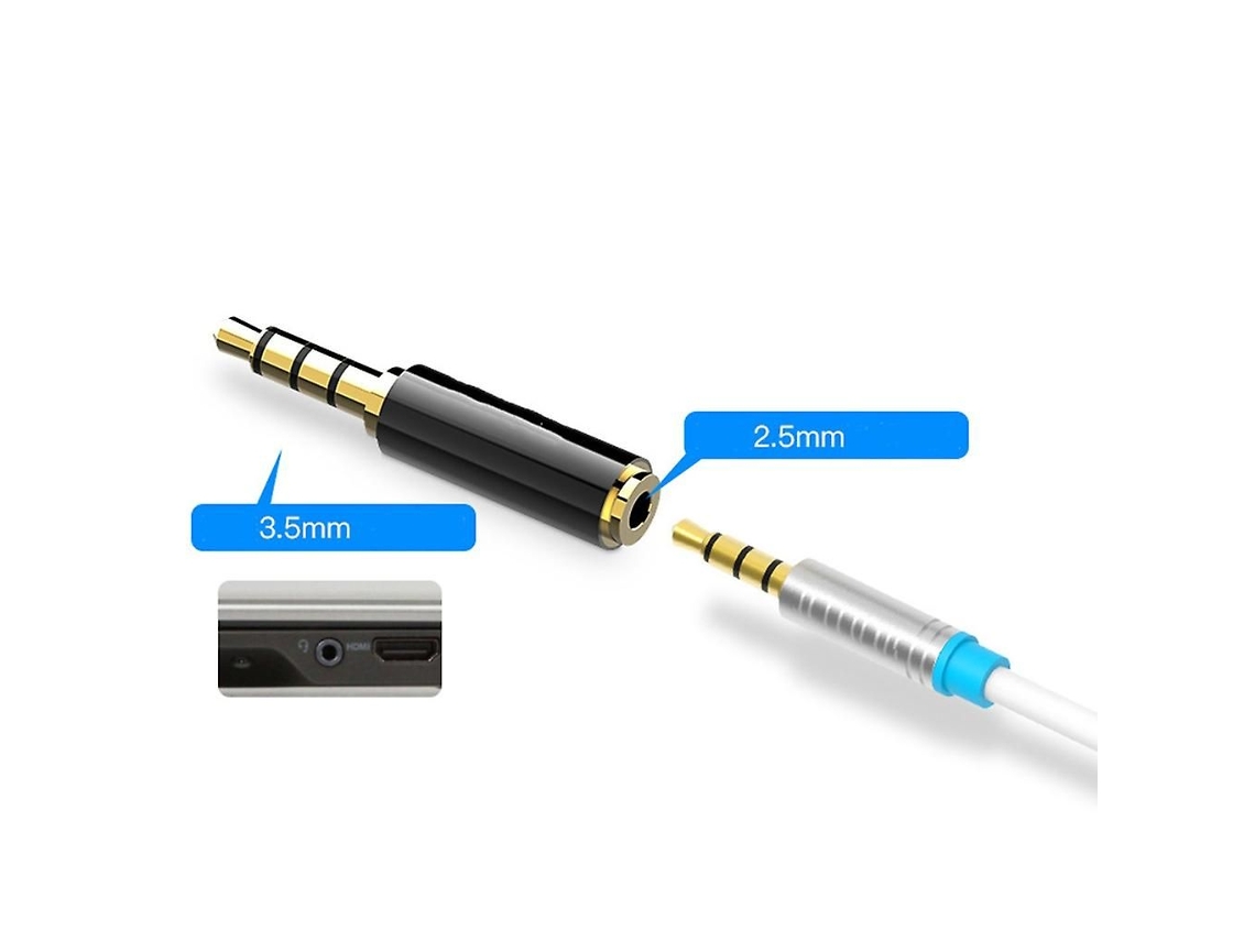 Adaptador de áudio estéreo 3,5 mm para 2,5 mm, conversor, plugue, fone AQUAFORGE