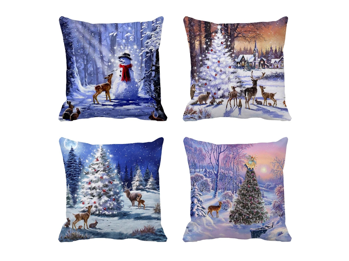 Laxiscreed Capa De Poltrona Natal Com Estampagem De Pai Natal E Boneco De Neve Para Decoração E Conforto