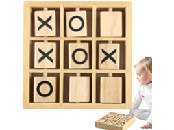 Jogo da Velha, Jogo Xo Ox de Madeira, Jogo da Velha de Madeira para Família, Brinquedos de Viagem Dentro da Gokoco