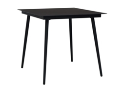Maison Exclusive - 5 Pcs Conjunto De Jantar P/ Jardim Corda De Algodão E Aço Preto
