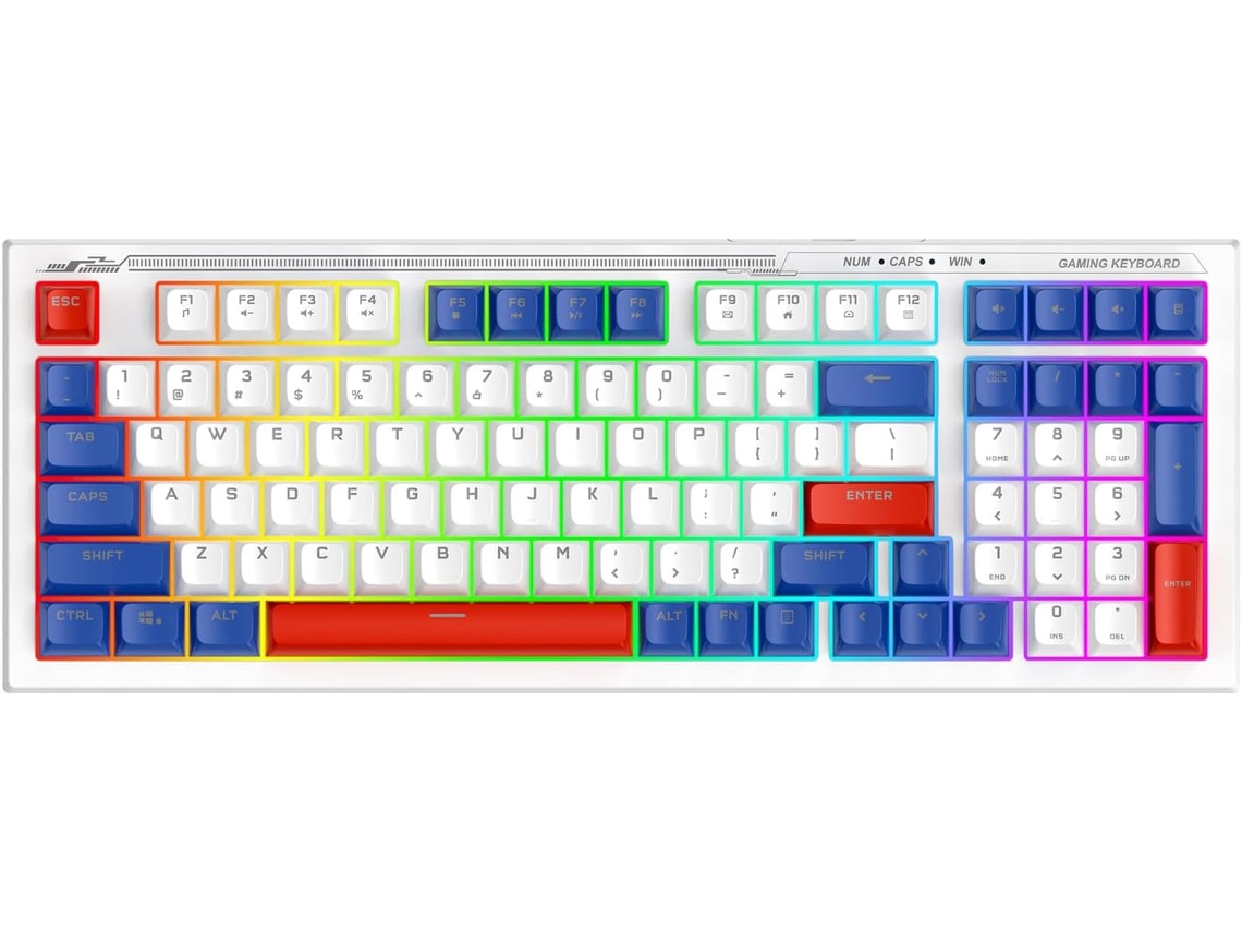 Conjunto Compacto de Teclado e Mouse para Jogos com 98 Teclas SFUSHOS