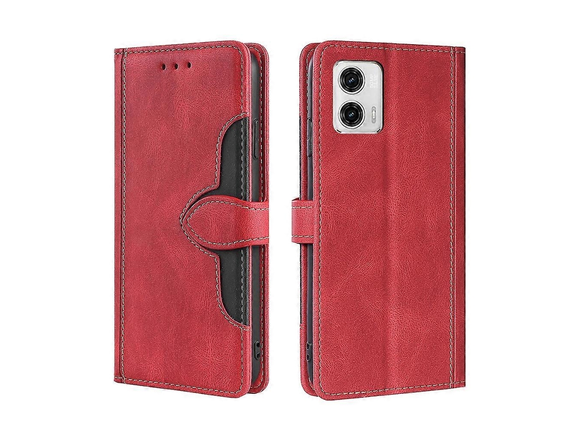 Capa De Couro Com Fecho Magnético E Toque Aveludado Para Motorola Moto G73 5g