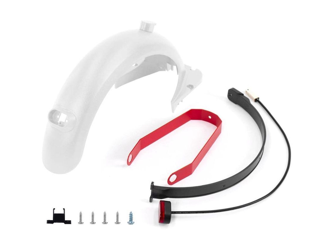 Guardabarros Traseiro Para Patinete Elétrico Com Suporte E Luz De Cauda, Kit De Peças Durável E Fácil De Instalar Blanco