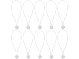 Cordão Elástico Com Bolinhas Brancas, Pacote Com 10 Unidades, Flexível E Resistente, Ideal Para Varetas E Cabos De