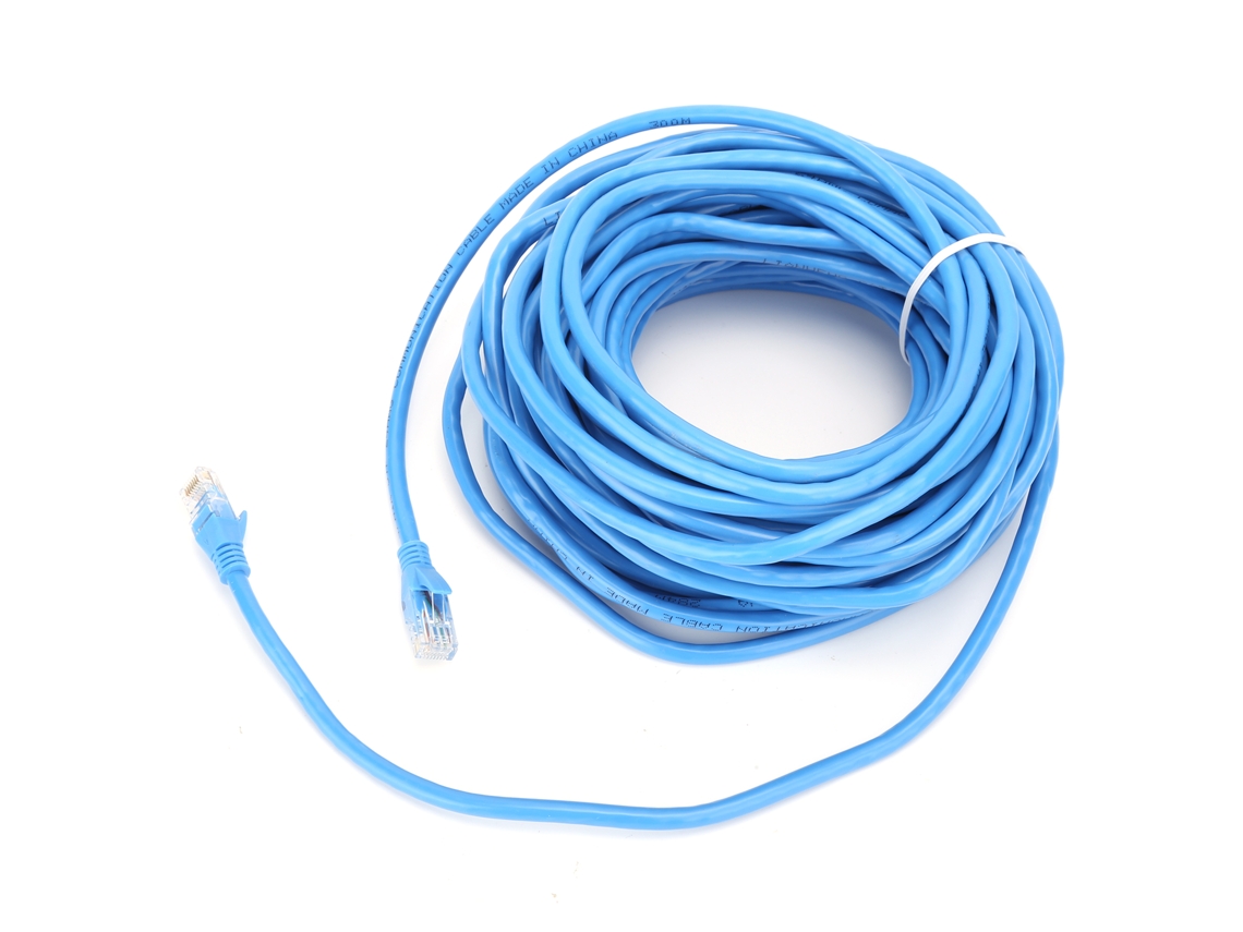 Cabo Gigabit Ethernet Rj45 Lan Patch Cord De Cobre Livre De Oxigênio Azul Para Rede De Computador 20 Metros Aquaforge