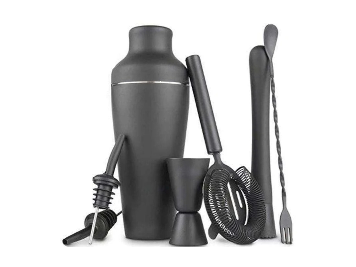 Conjunto De Coqueteleira - Preto Fosco - Aço Inoxidável Preto