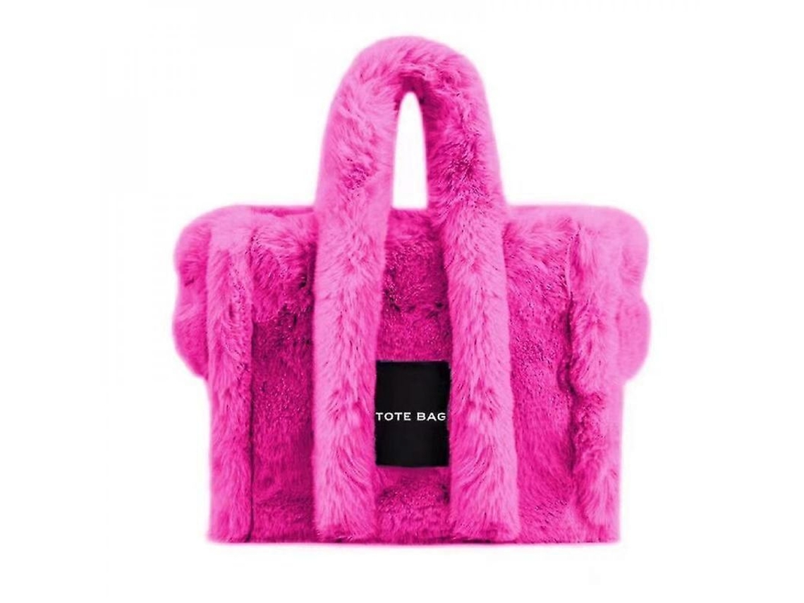 2026rebe bolsa de Pelúcia para Mulher, Bolsa Tote Fluffy Y2k Macia com Grande Capacidade para Uso Diário, Presente Ideal Bkq Rosa Vermelha