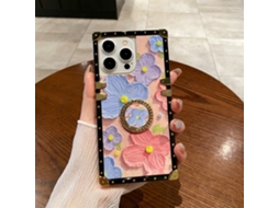Suporte Casa Para Iphone 15 Pro Max Pele Sintética Rosa