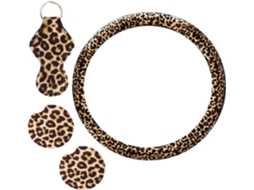 Capa de volante em neoprene com estampa de leopardo e proteção antiderrapante 4