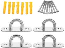 Conjunto de 4 Ganchos de Teto em Aço Inoxidável, Suportes de Parede Reforçados para Redes e Balanços. SFUSHOS