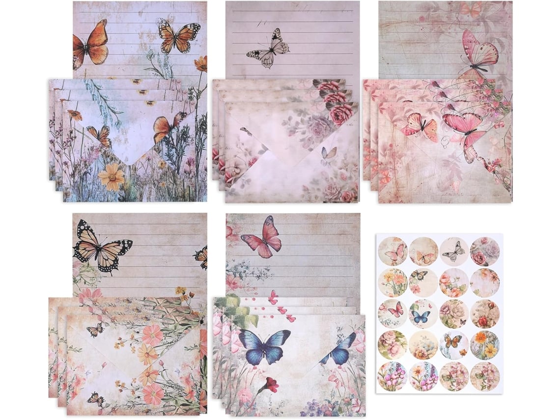 Conjunto De Papelaria E Envelopes Coloridos