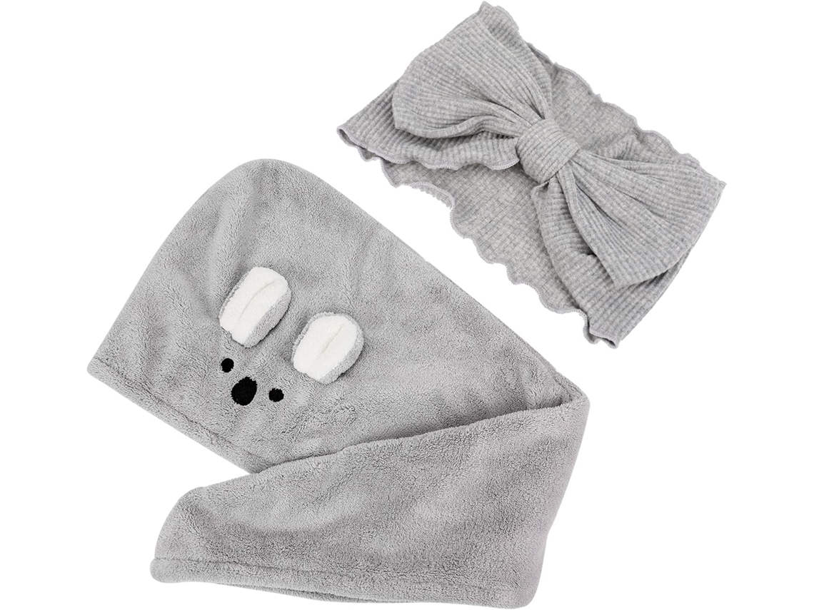 Toalha De Cabelo Absorvente Com Touca De Veludo Para Todos Os Tipos De Cabelo.