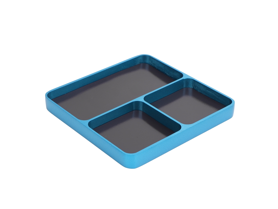 Bandeja De Parafusos Para Reparação Rc Com 3 Compartimentos De Alumínio, Ferramenta De Armazenamento Para Carro, Avião, Barco, Azul Céu