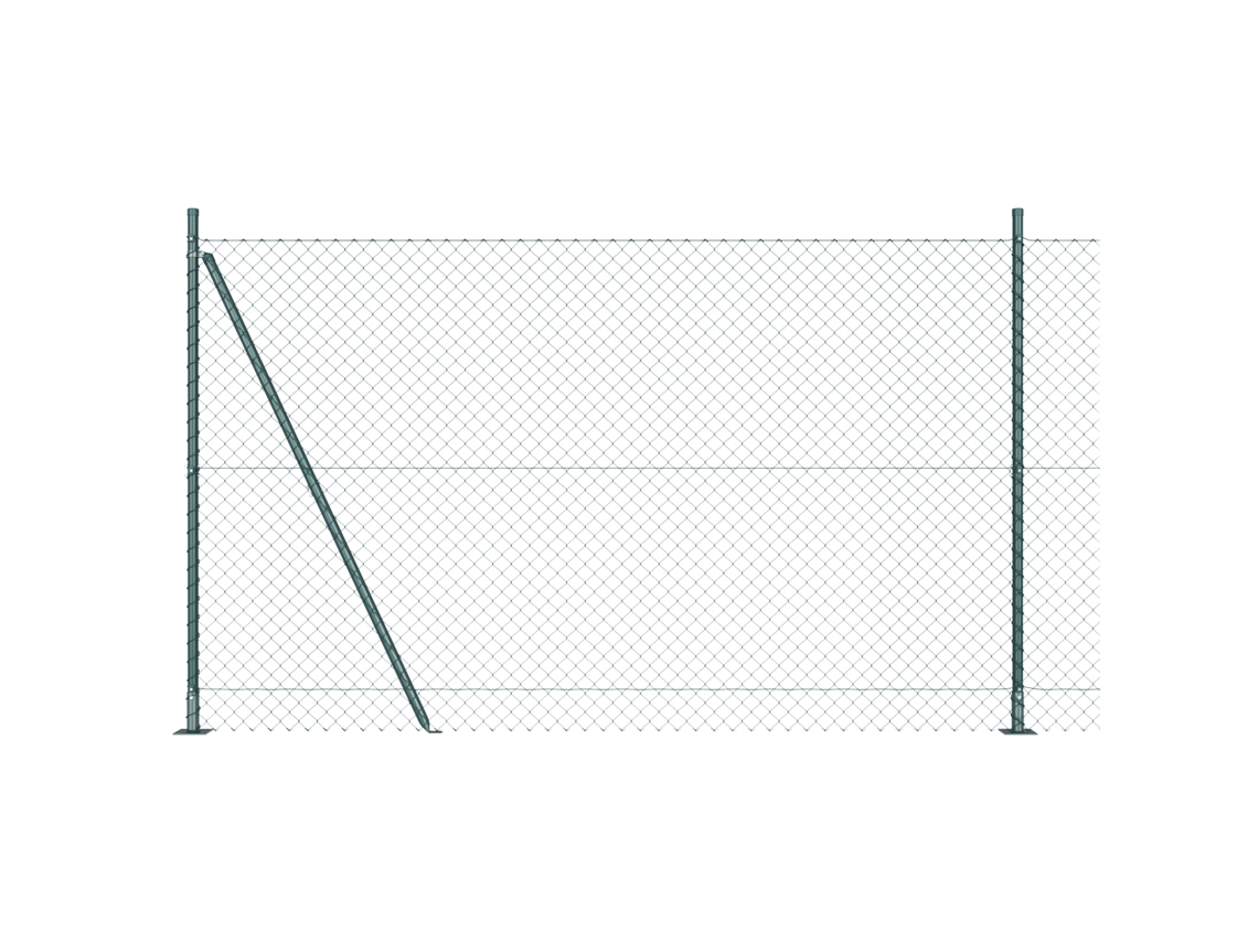 Conjunto 1 Poste De Cerca Vidaxl Verde Aço (10 X 1,6 M)