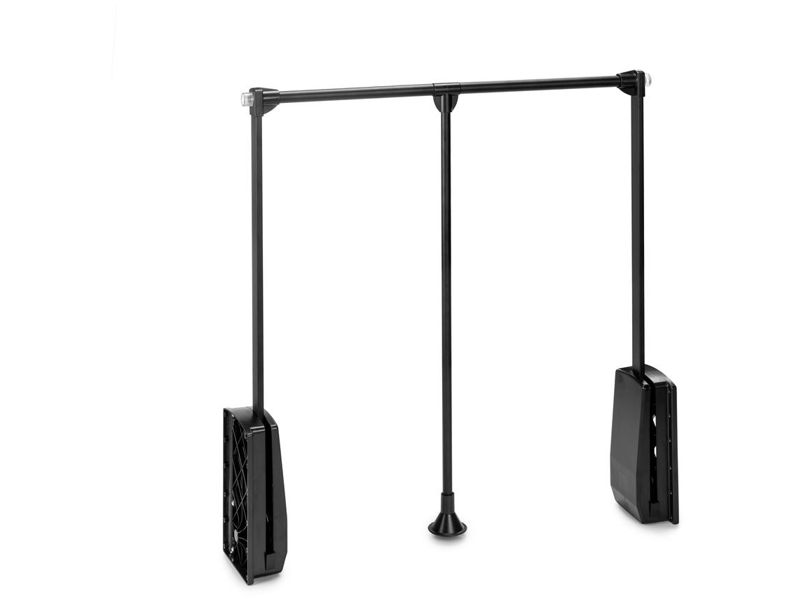 Varão basculante para roupeiro Hang EMUCA 830 - 1150 Pintado preto Aço e Plástico