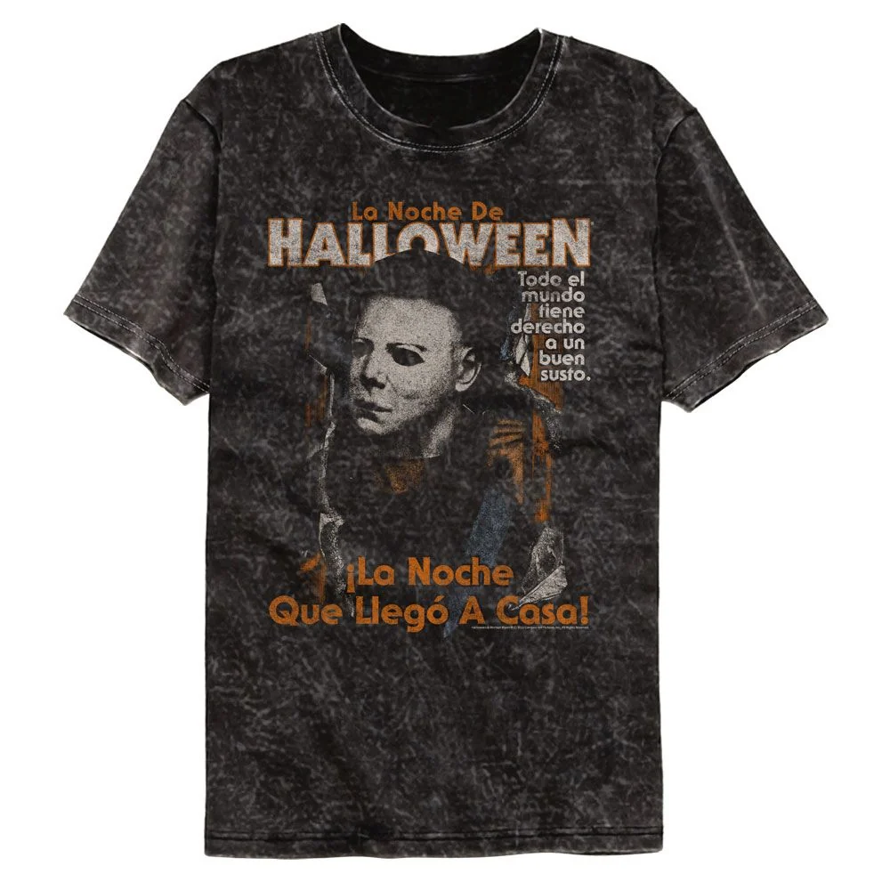 Rockinstone Halloween Movie Spanish Premium Mineral Wash Fashion Horror Movie T-shirt Size:xxl