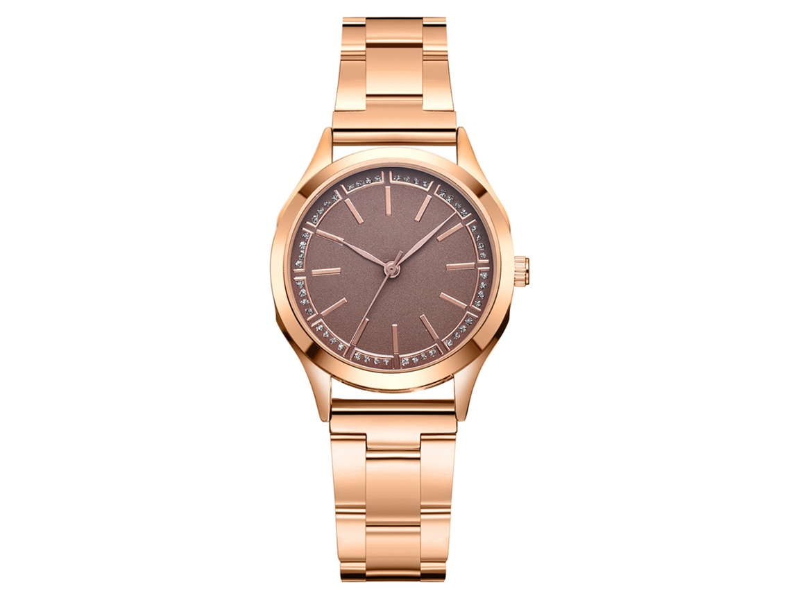 Relógio de Pulso Masculino de Moda Leisure Simples com Pulseira Pu e Espelho Marrom