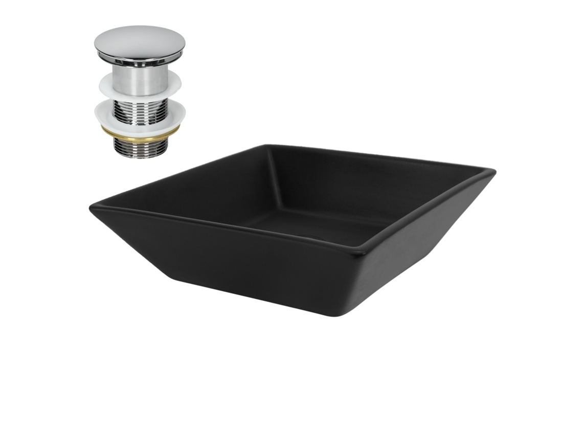 Lavatório ML-DESIGN (41 x 41 x 12 - Cerâmica - Preto)