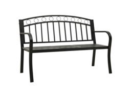 Maison Exclusive - Banco De Jardim Com Mesa 120 Cm Aço Preto