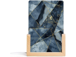 Luminária noturna em acrílico, arte abstrata, com base de madeira, luz noturna de LED, decoração moderna para casa, Com