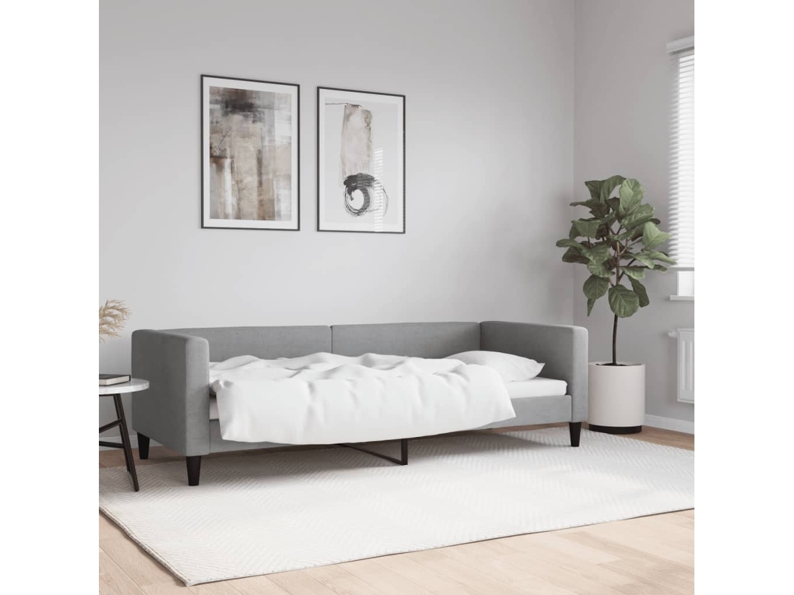 Vidaxl Sofá-cama 80x200 Cm Tecido Cinzento-claro