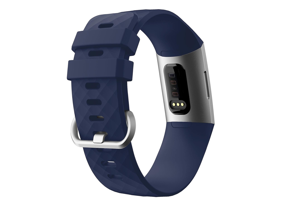 Pulseira de substituição de silicone com grãos de diamante para smartwatch Fitbit Charge3/Charge4 Ly Ebike (grande)